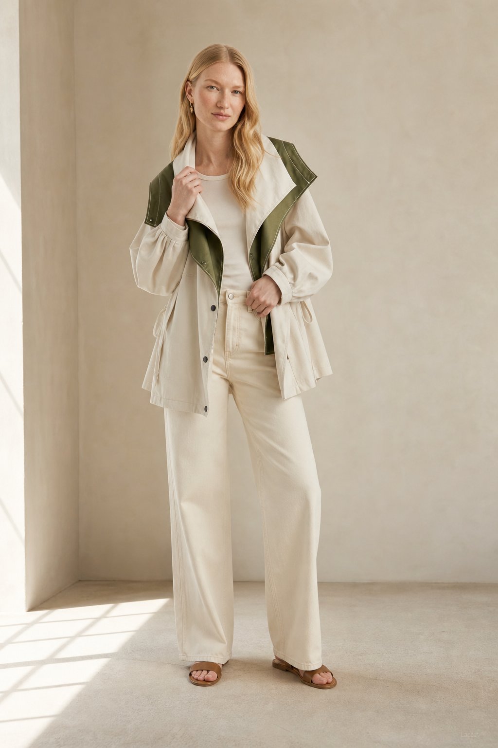 Apolline Windbreaker — Beige, banana_republic product shot