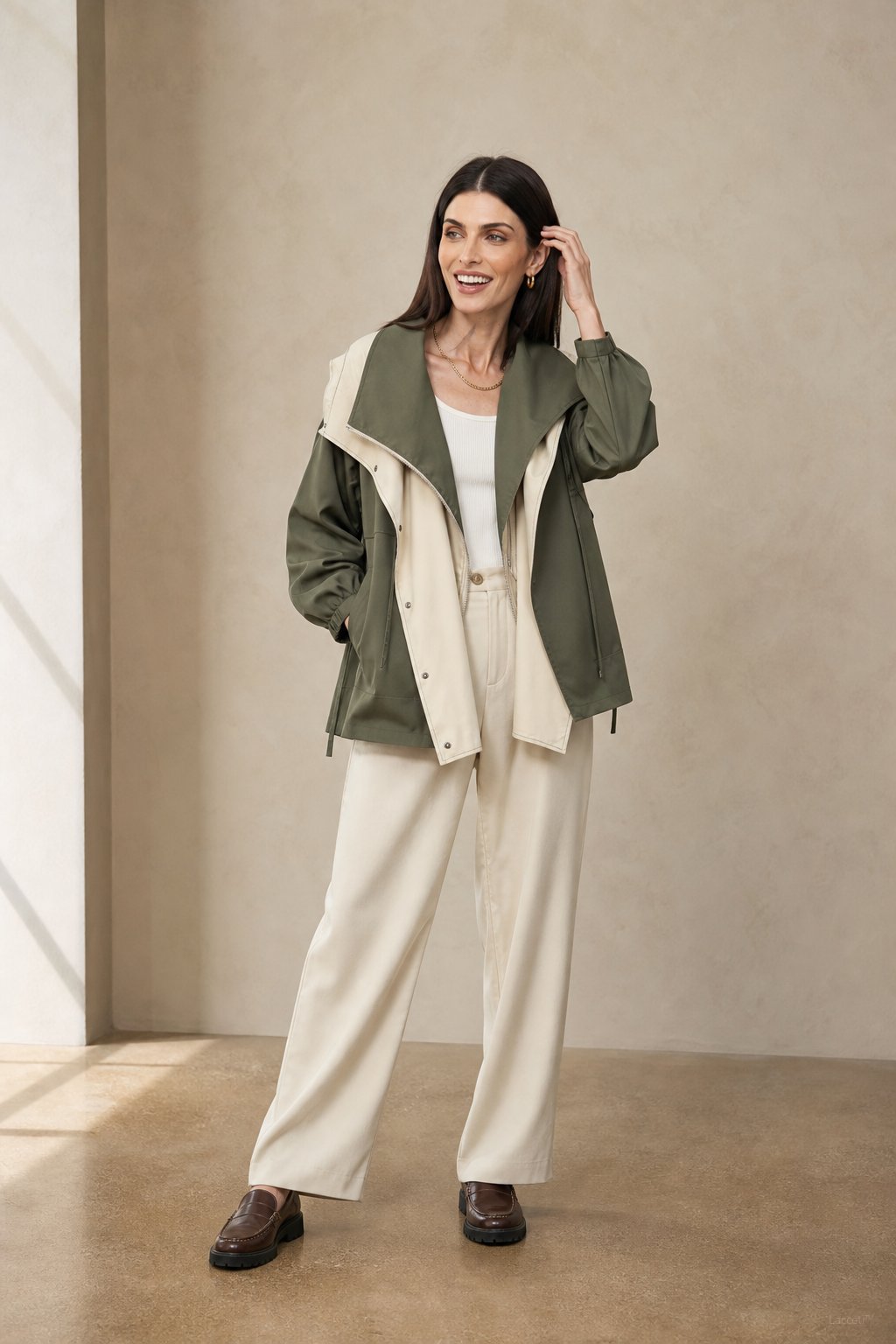 Apolline Windbreaker — Olive, banana_republic product shot