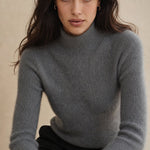 Ashley Mock Neck Sweater — Gray, banana_republic product shot