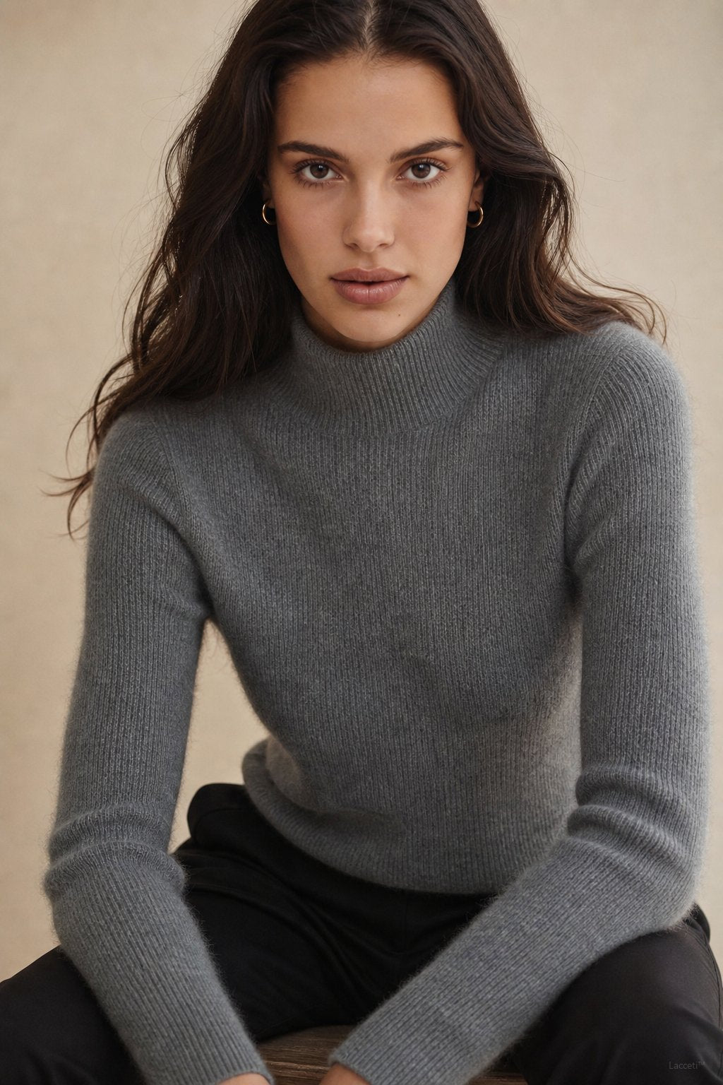 Ashley Mock Neck Sweater — Gray, banana_republic product shot