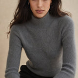 Ashley Mock Neck Sweater — Gray, banana_republic product shot