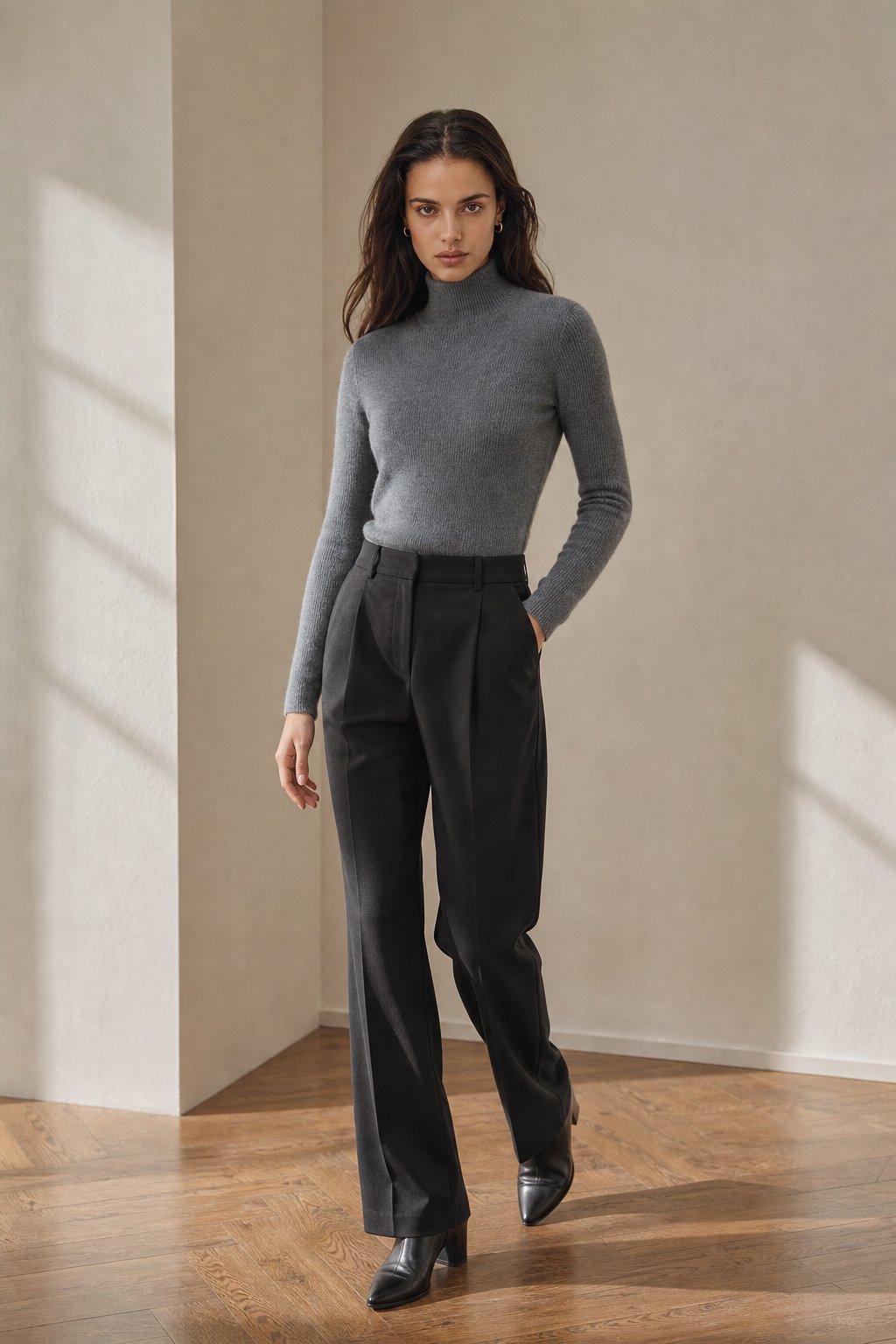 Ashley Mock Neck Sweater — Gray, banana_republic product shot