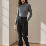 Ashley Mock Neck Sweater — Gray, banana_republic product shot