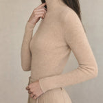 Ashley Mock Neck Sweater — Beige, banana_republic product shot