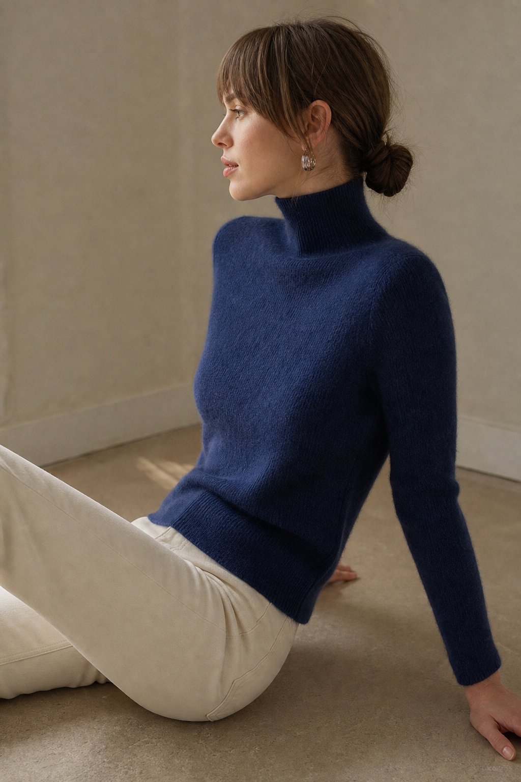 Ashley Mock Neck Sweater — Navy, banana_republic product shot