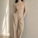 Ashley Mock Neck Sweater — Beige, banana_republic product shot