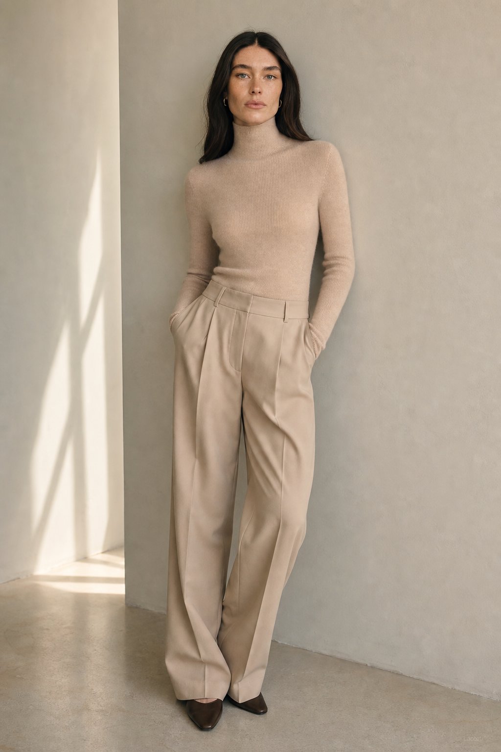 Ashley Mock Neck Sweater — Beige, banana_republic product shot