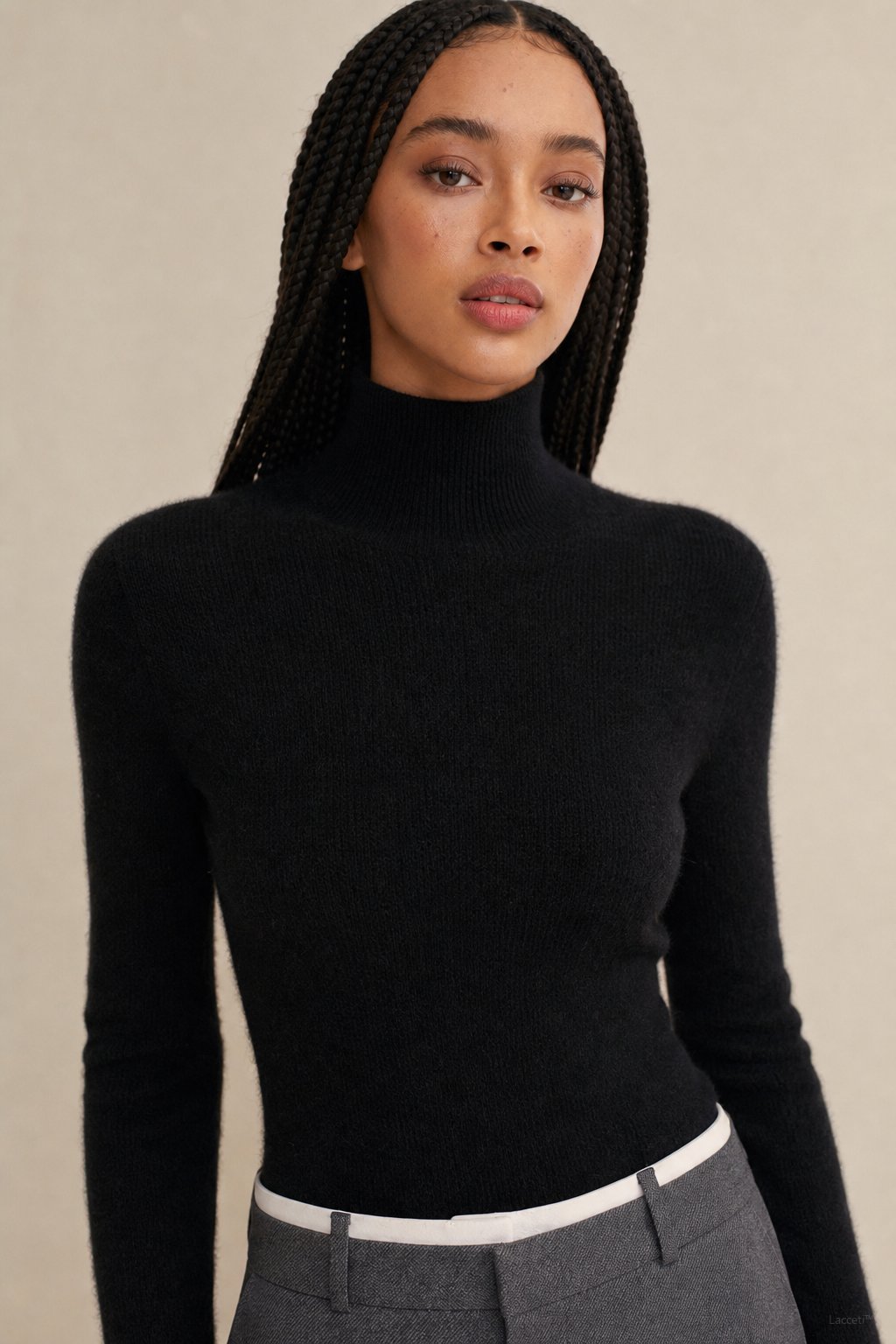 Ashley Mock Neck Sweater — Black, banana_republic product shot