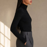 Ashley Mock Neck Sweater — Black, banana_republic product shot