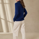 Ashley Mock Neck Sweater — Navy, banana_republic product shot