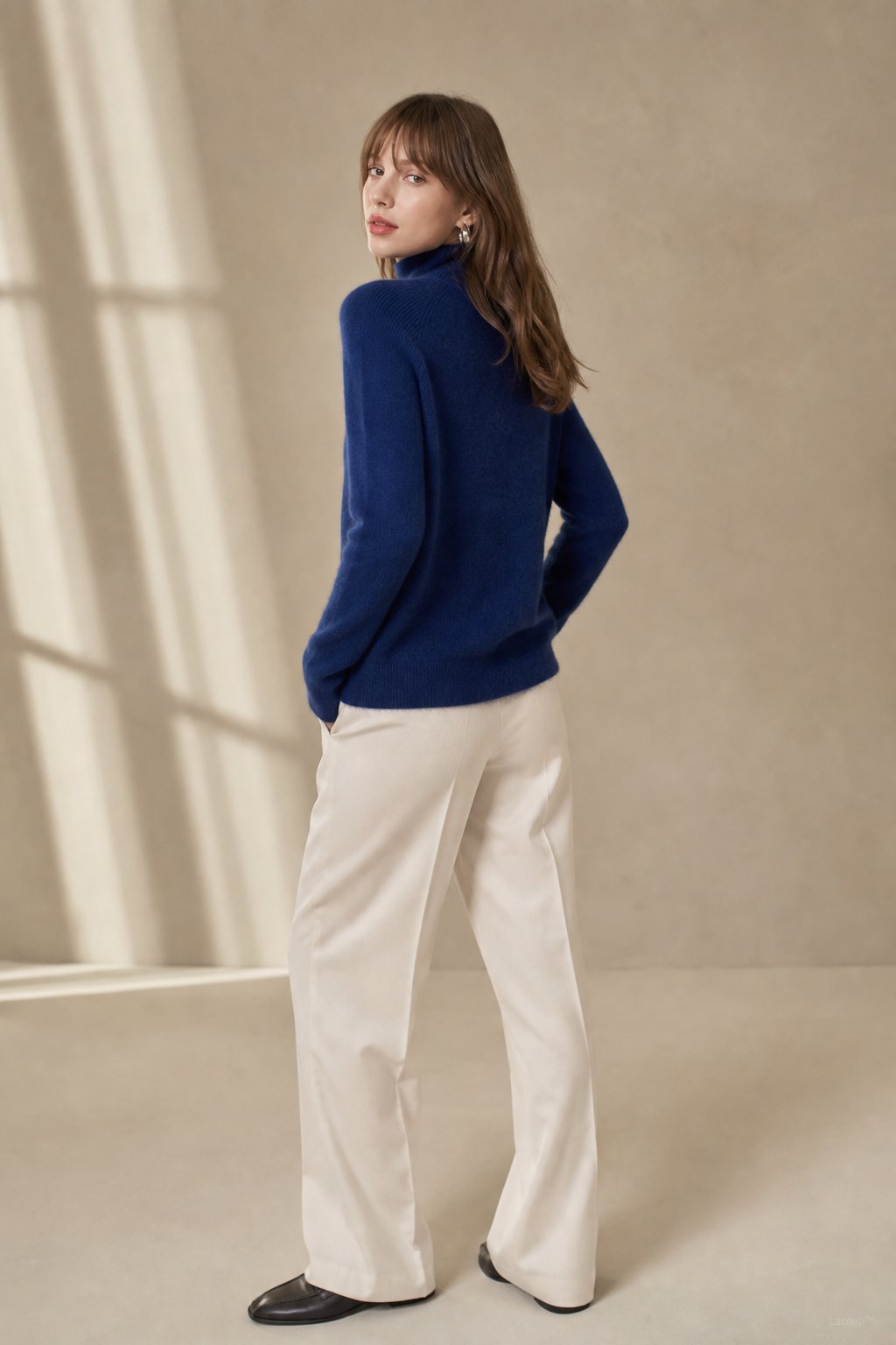 Ashley Mock Neck Sweater — Navy, banana_republic product shot