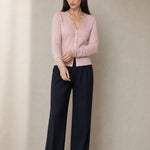 Aurora Lace Cardigan — Pink, studio product shot