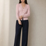 Aurora Lace Cardigan — Pink, studio product shot
