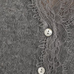 Aurora Lace Cardigan — Gray, studio product shot