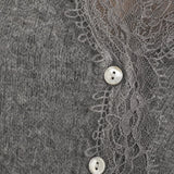 Aurora Lace Cardigan — Gray, studio product shot