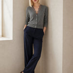 Aurora Lace Cardigan — Gray, studio product shot