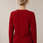 Aurora Lace Cardigan — Red, studio product shot
