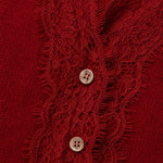 Aurora Lace Cardigan — Red, studio product shot