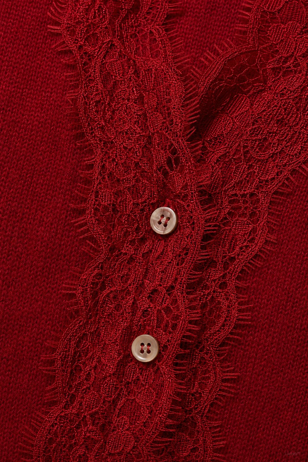 Aurora Lace Cardigan — Red, studio product shot