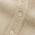 Aurora Lace Cardigan — Khaki, studio product shot