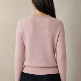 Aurora Lace Cardigan — Pink, studio product shot
