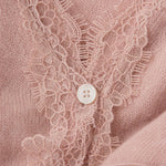 Aurora Lace Cardigan — Pink, studio product shot
