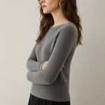 Bérénice Cashmere Boat-Neck Pullover — Gray, banana_republic product shot