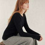 Bérénice Cashmere Boat-Neck Pullover — Black, banana_republic product shot