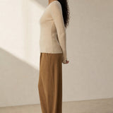 Bérénice Cashmere Boat-Neck Pullover — Khaki, banana_republic product shot