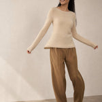 Bérénice Cashmere Boat-Neck Pullover — Khaki, banana_republic product shot