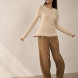 Bérénice Cashmere Boat-Neck Pullover — Khaki, banana_republic product shot