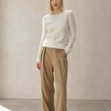 Bérénice Cashmere Boat-Neck Pullover — White, banana_republic product shot