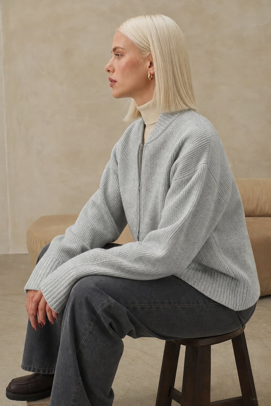 Céleste O-Neck Cardigan — Gray, banana_republic product shot