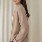 Céleste O-Neck Cardigan — Beige, banana_republic product shot