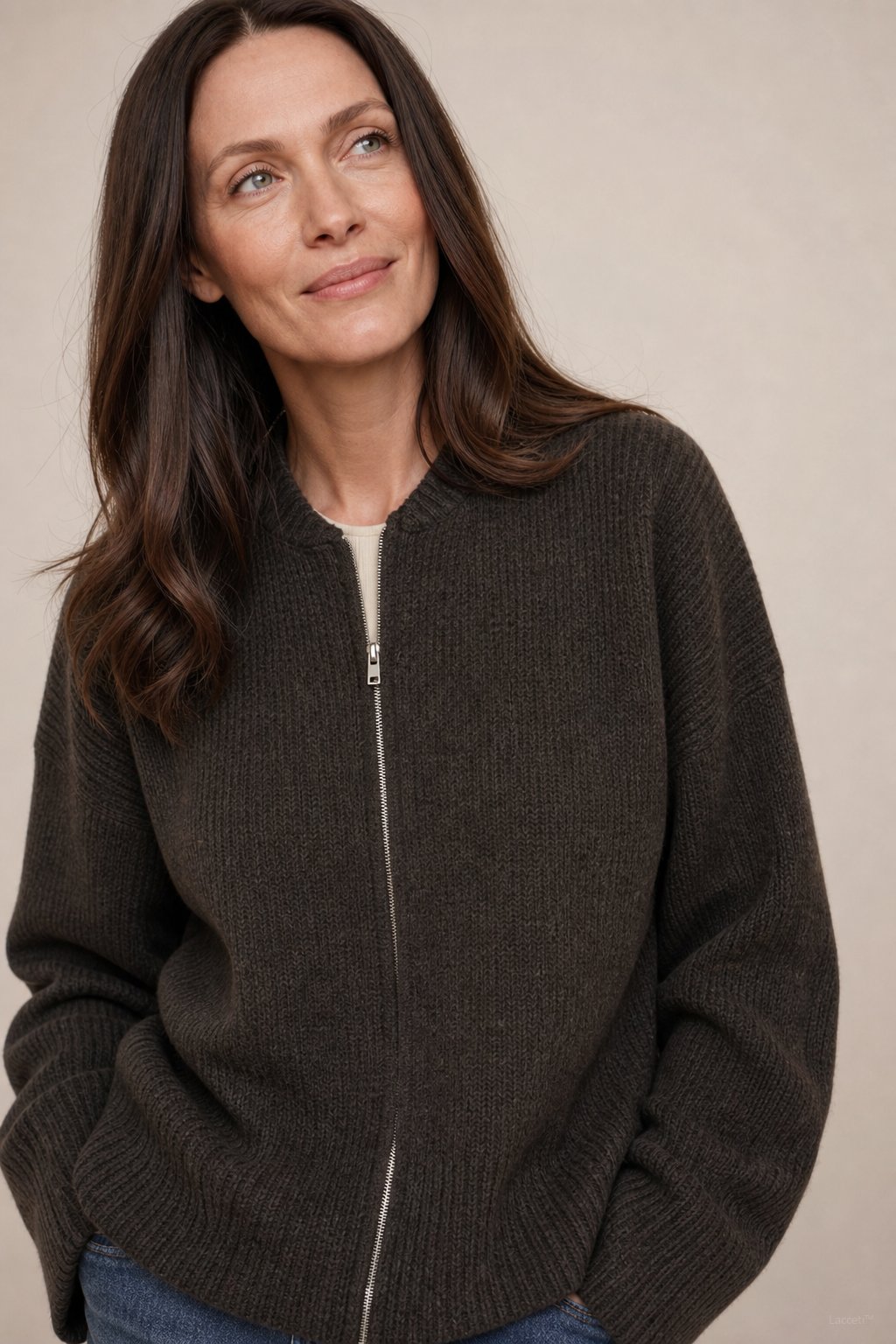 Céleste O-Neck Cardigan — Coffee, banana_republic product shot