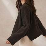 Céleste O-Neck Cardigan — Coffee, banana_republic product shot