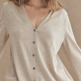 Céline V-Neck Cashmere & Silk Cardigan — Beige, banana_republic product shot