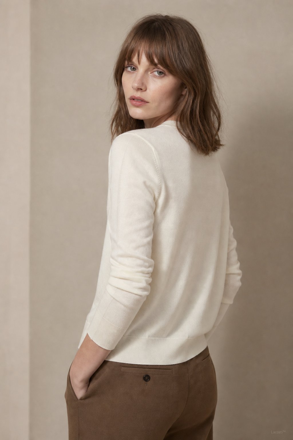 Céline V-Neck Cashmere & Silk Cardigan — White, banana_republic product shot