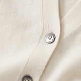 Céline V-Neck Cashmere & Silk Cardigan — White, banana_republic product shot