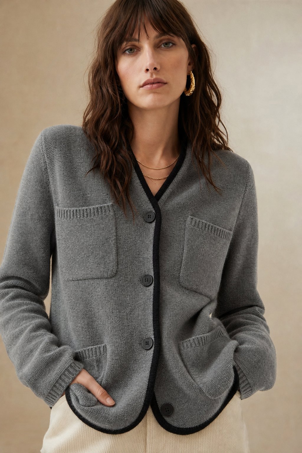 Clémence Cashmere Sweater — Grey, banana_republic product shot