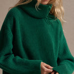 Clémence Oversized Cashmere Turtleneck — Green, banana_republic product shot