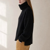 Clémence Oversized Cashmere Turtleneck — Black, banana_republic product shot