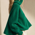 Clémence Oversized Cashmere Turtleneck — Green, banana_republic product shot