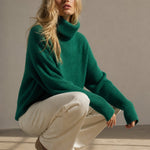 Clémence Oversized Cashmere Turtleneck — Green, banana_republic product shot