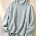 Clémence Oversized Cashmere Turtleneck — Light Blue, banana_republic product shot