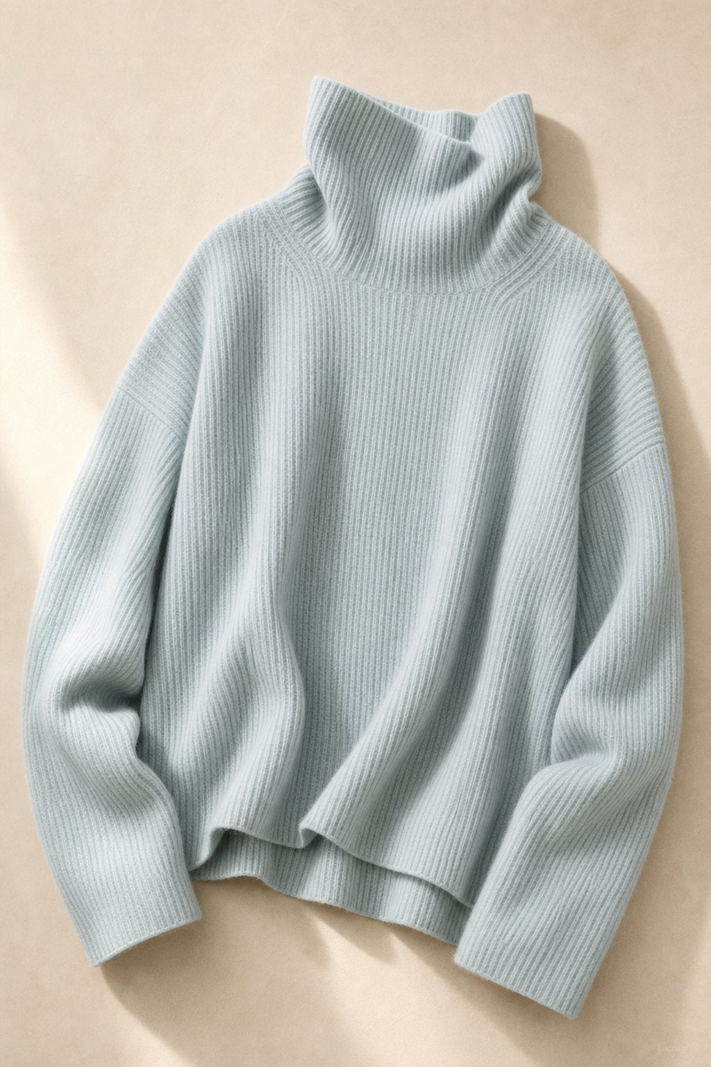 Clémence Oversized Cashmere Turtleneck — Light Blue, banana_republic product shot