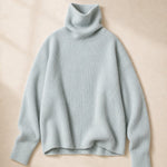 Clémence Oversized Cashmere Turtleneck — Light Blue, banana_republic product shot