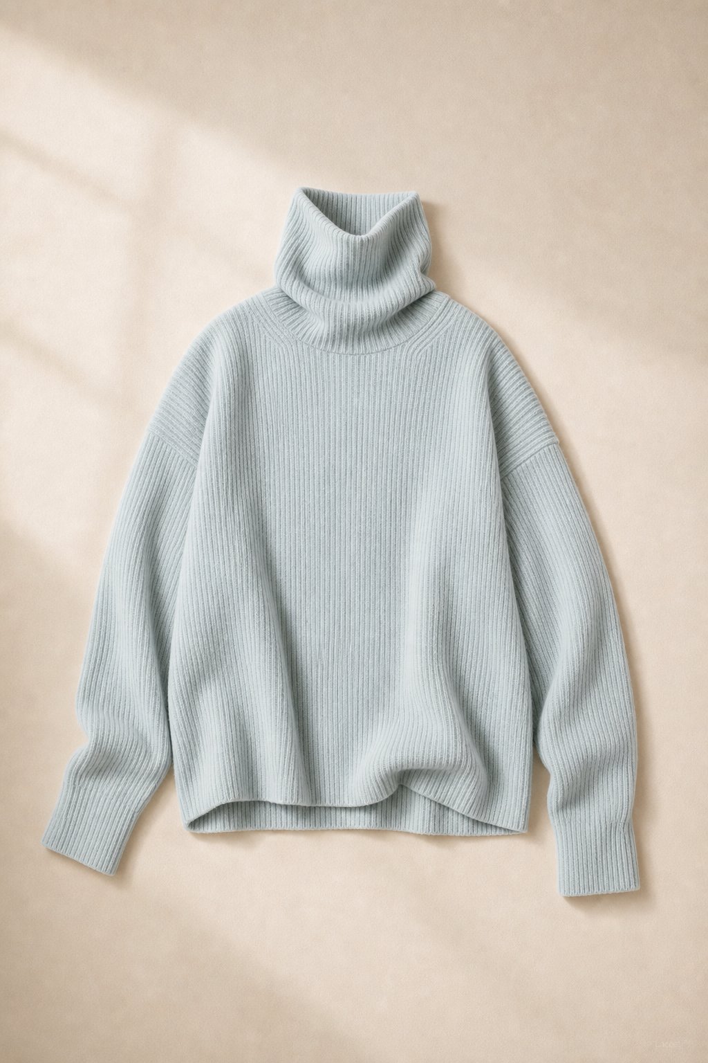 Clémence Oversized Cashmere Turtleneck — Light Blue, banana_republic product shot