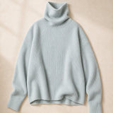 Clémence Oversized Cashmere Turtleneck — Light Blue, banana_republic product shot