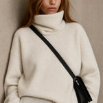 Clémence Oversized Cashmere Turtleneck — White, banana_republic product shot